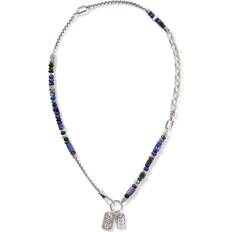 Lapis Necklaces John Hardy Men's Beaded Dog Tag Necklace - Silver/Multicolour