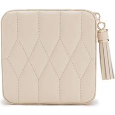 Wolf Caroline Zip Travel Jewellery Case - Ivory