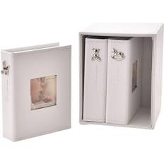 Bambino white linen bound photo albums set of 3