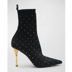 Balmain Moneta ankle boots in rhinestone mesh black