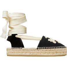 Tory Burch Woven Double-T Espadrille - Perfect Black/Natural