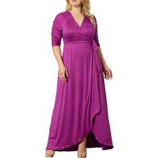 Kiyonna Meadow Dream Wrap Maxi Dress Plus Size - Magenta