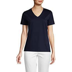 Lands' End Women T-shirts Lands' End Women's Tall Relaxed Supima Cotton Short Sleeve V-Neck T-Shirt - Radiant Navy