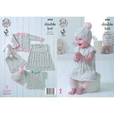 King Cole 4900 DK Pattern Baby Dress Top Cardigan Shorts Hat