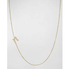 Zoe Lev 14K Gold Diamond Mini Script Initial Pendant Necklace