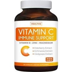 Healths Harmony Immune Support Vitamin C with Zinc, Vitamin Elderberry Booster 60