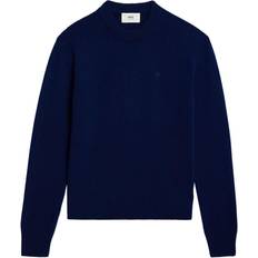 Ami Paris Tonal Heart Crew Knit Nautic Blue