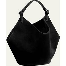 Khaite Lotus Mini Suede Shoulder Bag BLACK