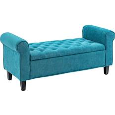 Turquoise Storage Benches Homcom 50 Inches Storage Bench