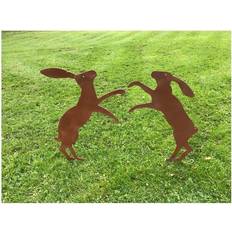 Poppy Forge Fenland Hare's 2Pc. Steel Figurine