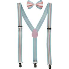 CTM striped trans pride bow tie and suspender set