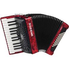 Red Accordions Hohner Bravo II 48 Accordion With Black Bellows Red