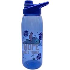 Silver Buffalo Disney's Lilo and Stitch Nope Not Today Tritan Water Bottle, Screw Top Lid, 28 Oz, Blue