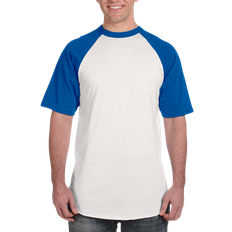 Augusta Men's Short Sleeve Baseball T-shirt - White/Royal