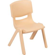 Emma + Oliver 2 Pack Natural Plastic Stack School Chair with 13.25 H