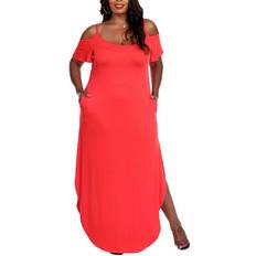 White Mark Lexi Maxi Dress Plus Size - Red