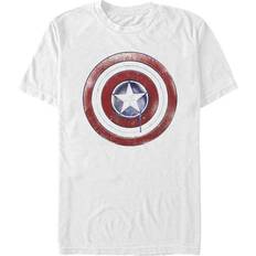 Marvel Men's Paint Shield Short Sleeve Crew T-shirt - White