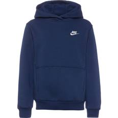 Nike Older Club Fleece Pullover Hoodie - Midnight Navy/White