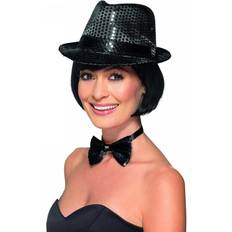 Smiffys Sequin trilby hat, black