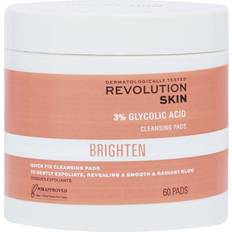 Revolution Skincare 3% Glycolic Acid Brighten Cleansing & Exfoliating Quick Fix Pads x60
