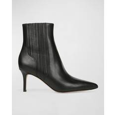 Veronica Beard Lisa Mid-Heel Leather Bootie Black