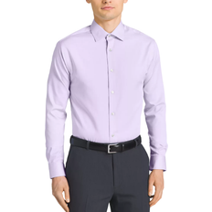 Calvin Klein Men's STEEL Classic-Fit Non-Iron Performance Herringbone Spread Collar Dress Shirt - Lilac