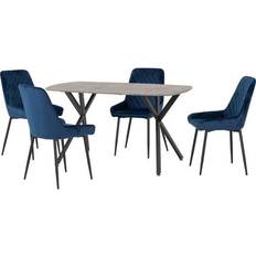 SECONIQUE Sapphire Blue Velvet Athens Kitchen Chair