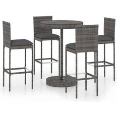 Grey Outdoor Bar Sets vidaXL 5 Poly Outdoor Bar Set