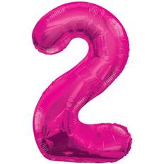 Foil Balloons Unique 2 Pink 34" Numeral Balloon