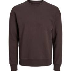 Jack & Jones Plain Crew Neck Sweatshirt - Brown/Seal Brown