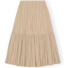 Ganni Poplin Maxi Flounce Skirt - Curds/Whey