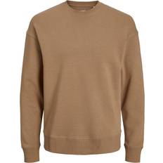 Jack & Jones Plain Crew Neck Sweatshirt - Brown/Otter