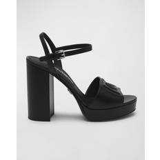 Dolce & Gabbana DG Leather Platform Sandals BLACK 11B