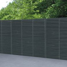 Grey Enclosures Forest Garden 5'11'' 5'11'' 180cm Double Slatted Fence