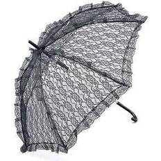 Bristol Novelty Black Lace Parasol Umbrella