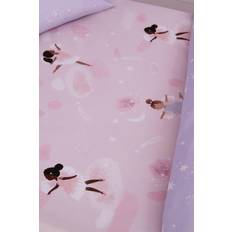 Pink Sheets Kid's Room Catherine Lansfield Kids Dancing Fairies Fitted Sheet