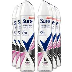 Sure Sprays Toiletries Sure Women Antiperspirant 72H Nonstop Protection Invisible Deodorant 250Ml, 6 Pack