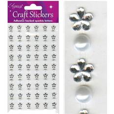 Eleganza 8mm Flower/6mm Pearl Craft Stickers x 108pcs