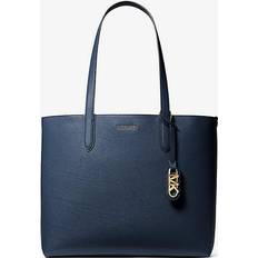 Michael Kors Eliza XL Pebbled Leather Reversible Tote Bag - Navy