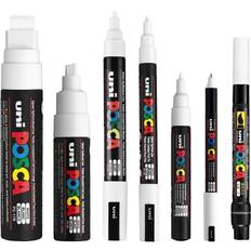 Posca white full set of 7 pens pc-17k, pc-8k, pc-5m, pc-3m, pc-1m, pc-1mr