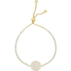 Ettika Crystal Chain Disc Adjustable Bracelet Gold Plated Gold Plated