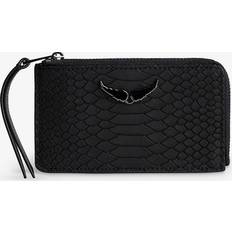 Zadig & Voltaire Noir ZV Wing-embossed Python-effect Leather Cardholder