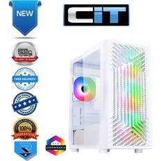 CiT Terra White PC Case Infinity Fans Tempered