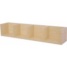 Natural Shelves Homcom Compartments Wall Shelf