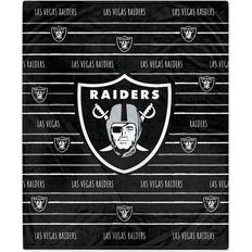 NFL Las Vegas Raiders Logo Stripe Flannel Fleece Throw Blanket