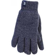 Blue Mittens Heat Holders Mens Fleece Lined Warm Gloves For Winter Navy