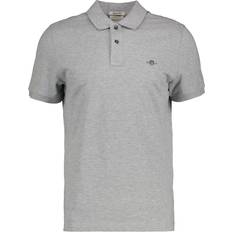 Gant REG Shield SS Pique Polo Kortærmede Poloer hos Magasin Grey Melange