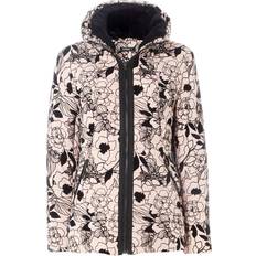 Roman Flocked Zip Through Padded Coat - Pink