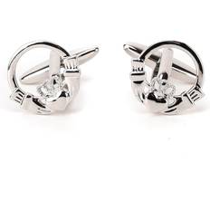 Studio Harvey Makin Nickel Plated Claddagh Cufflinks Mens Silver