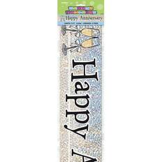 Unique Happy Anniversary Foil Banner Silver